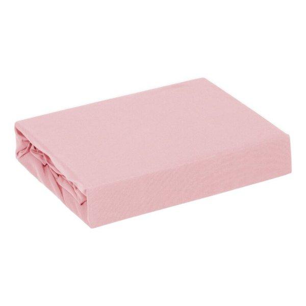 Adela jersey pamut gumis lepedő Púder rózsaszín 90x200 cm +25 cm