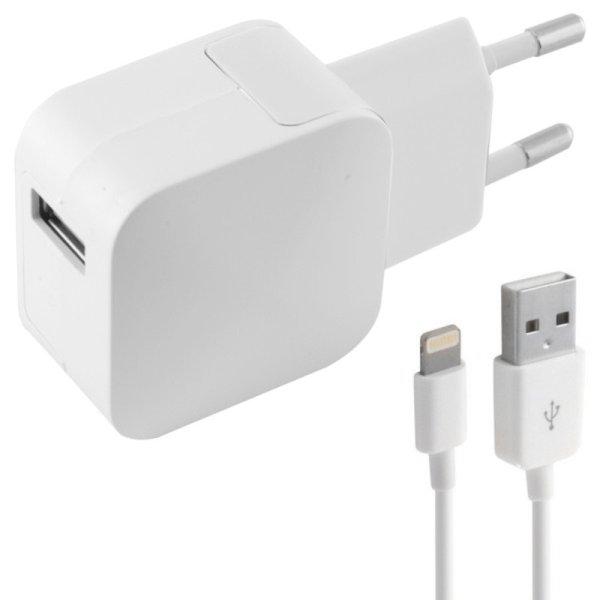 Fali töltő + Világító MFI Kábel KSIX Apple-compatible 2.4A USB iPhone