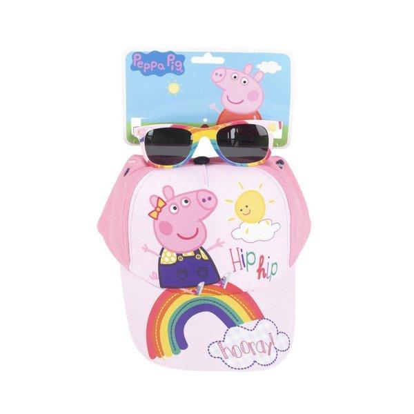 Sapka és napszemüveg készlet Peppa Pig Rózsaszín (51 cm) 2 Darabok