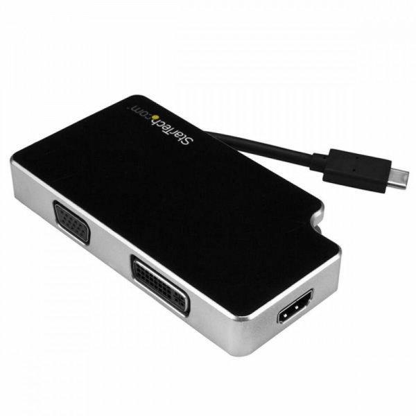 USB C–VGA/HDMI/DVI Adapter Startech CDPVGDVHDB Ezüst