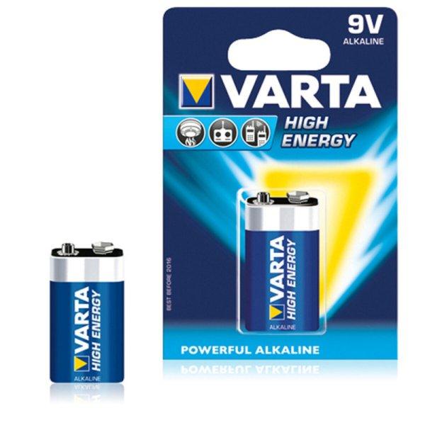 Elem Varta 6LR61 9V 1UD 9 V 580 mAh High Energy 1,5 V 1 Darabok (10 egység)