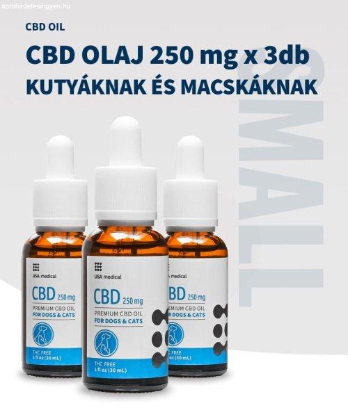 CBD olaj KUTYÁKNAK ÉS MACSKÁKNAK 250 mg CBD / 30 ml x 3db