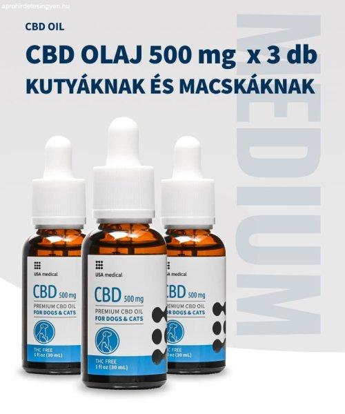 CBD olaj KUTYÁKNAK ÉS MACSKÁKNAK 500 mg CBD / 30 ml x 3db