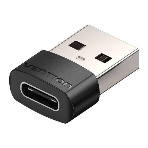 USB 2.0 dugó – USB-C aljzat adapter szellőző CDWB0 fekete PVC