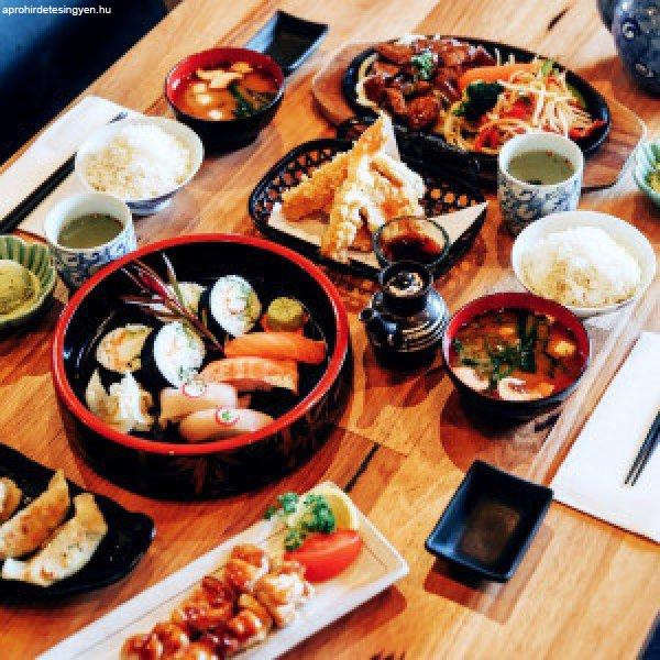 Japán főzőtanfolyam 4 fogásos menü elkészítésével és
elfogyasztásával
