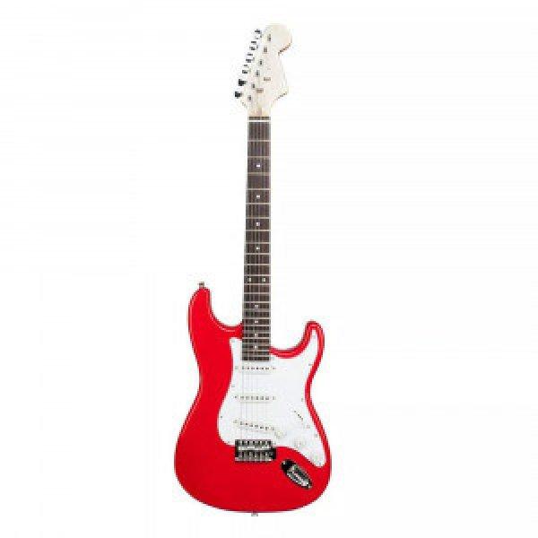 Elektromos gitár szett kezdőknek, ajándék erősítővel piros-fehér