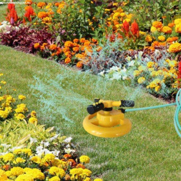 Forgókaros kerti vízpermetező, öntöző, esőztető - sárga