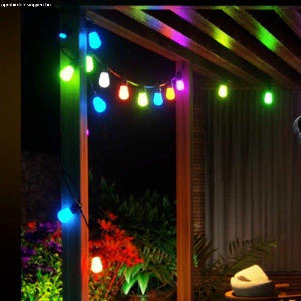 Napelemes vízálló dekoratív RGB fényfüzér 10 LED izzóval