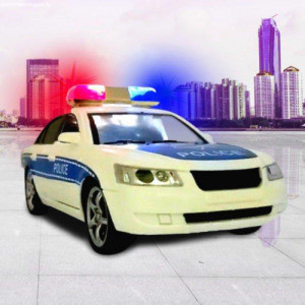 Rendőr játékautó - nyitható ajtók, hang + fényjelzés - rendőrautó