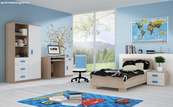 Smyk III Ifjúsági bútorszett 03 Sonoma - Fehér - Ágyneműtartós ággyal -
Választható színes fogantyúval