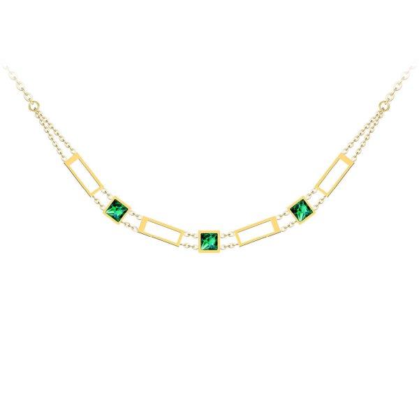 Preciosa Luxus aranyozott nyaklánc zöld Preciosa kristállyal
Straight 7390Y66