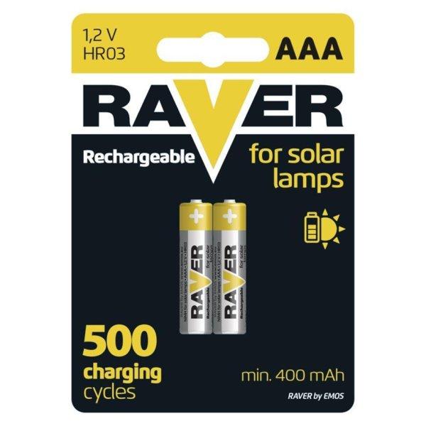 Batéria RAVER SOLAR HR03, nabíjateľná batéria, 400 mAh, AAA tužka