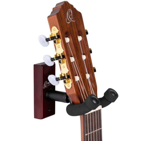 Ortega OGH-1WR gitár fali állvány - borvörös