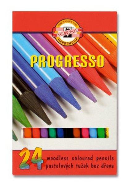 Színes ceruza készlet, henger alakú, famentes, KOH-I-NOOR "Progresso
8758/24", 24 különböző szín