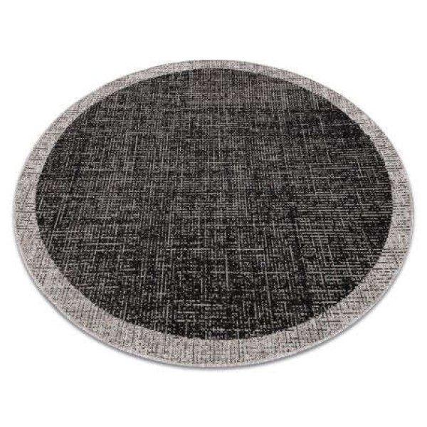 Fonott sizal floorlux szőnyeg Kör 20401 fekete / ezüst kör 120 cm