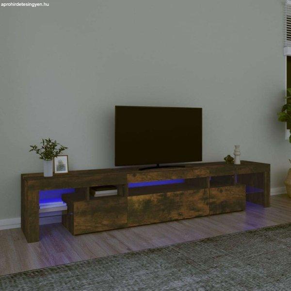 vidaXL füstös tölgyszínű TV-szekrény LED-világítással 215x36,5x40 cm