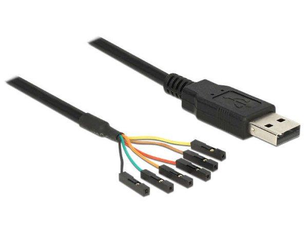 Delock kábel USB apa > TTL 6 tűs fejléc anya külön 1,8 m (3,3 V)