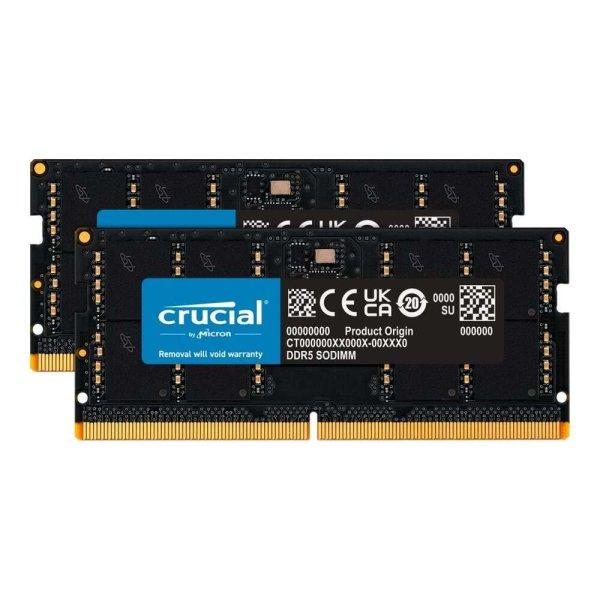 Crucial - DDR5 - kit - 96 GB: 2 x 48 GB - SO-DIMM 262-pin - 5600 MHz / PC5-44800
(CT2K48G56C46S5)