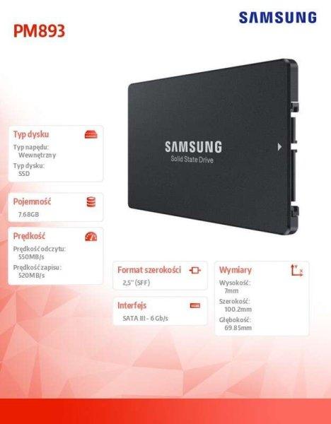 Samsung PM893 Enterprise, 7,68 TB, 2.5