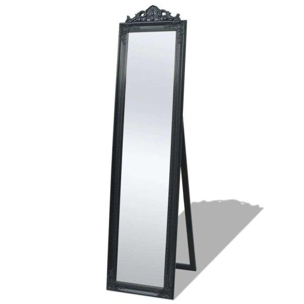 vidaXL fekete barokk stílusú szabadon álló tükör 160 x 40 cm