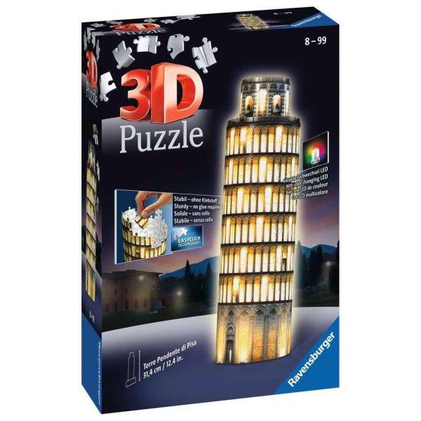 Ravensburger Pisai ferde torony éjjel - 216 darabos 3D LED-es puzzle (12515 9)