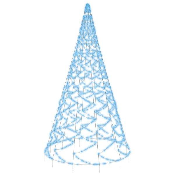 Karácsonyfa zászlórúdon 1400 kék led-del 500 cm