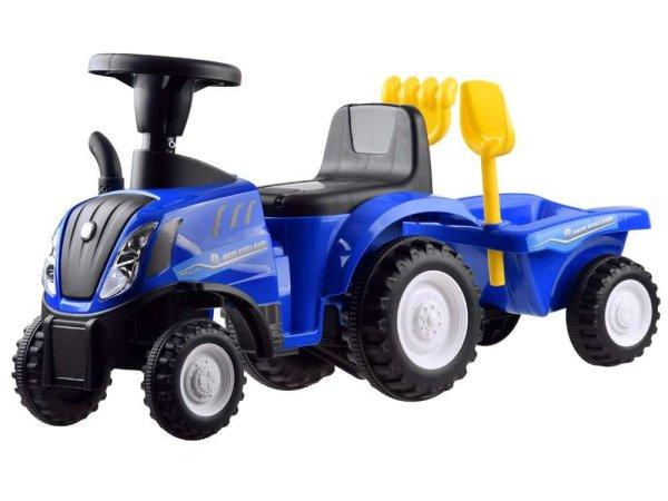 New Holland Gyermek traktor pótkocsival, 27x56x90 cm, kék