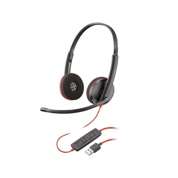 HP Poly Blackwire 3220 (USB Type-A) Vezetékes Headset - Fekete/Piros (BULK)
(80S02A6)
