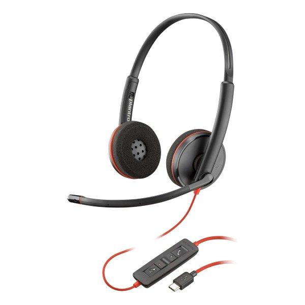 HP Poly Blackwire 3220 (USB Type-C) Vezetékes Headset - Fekete/Piros (BULK)
(80S07A6)