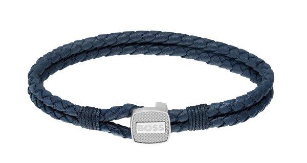 Hugo Boss Stílusos kék bőr karkötő 1580293