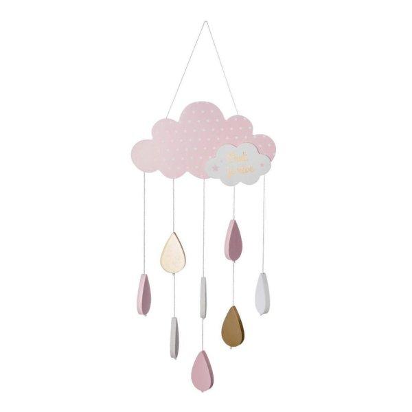 Függesztett felhő alakú dekoráció, cseppekkel, rózsaszín - GOUTTES -
Butopêa