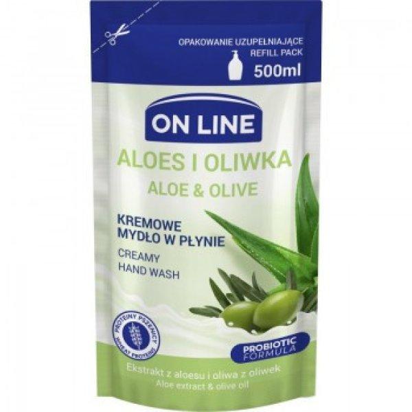 On Line folyékony krémszappan utántöltő aloe vera és olíva 500 ml
