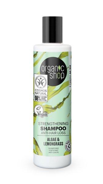 Organic Shop bio sampon erősítő és hajhullás ellen algával és
citromfűvel 280 ml