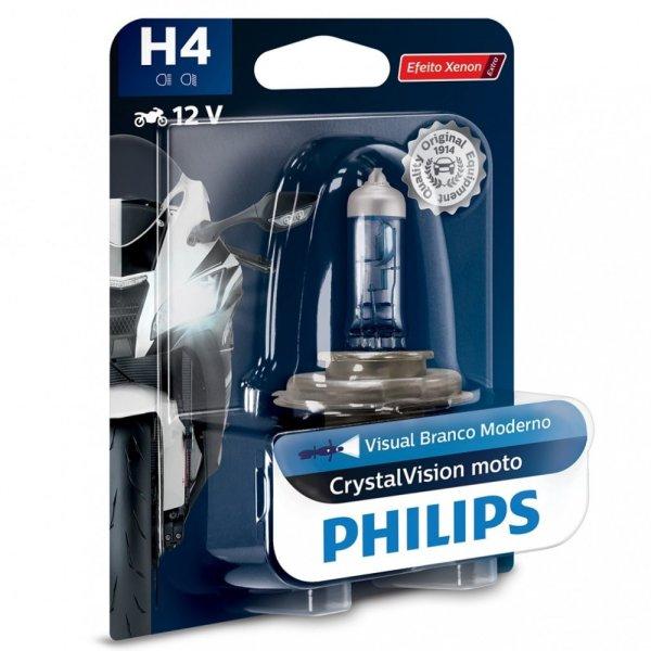 Philips CrystalVision moto izzó - H4 - 12V - 60/55W