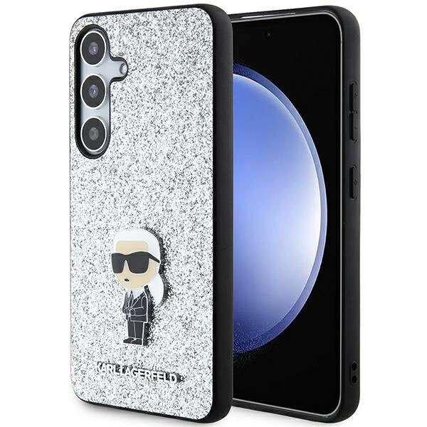Karl Lagerfeld Fixed Glitter Ikonik Logo Metal Pin tok Samsung Galaxy S24 Plus -
ezüst színű