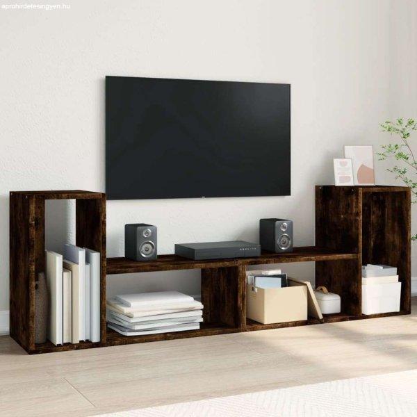 vidaXL 2 db füstös tölgy színű szerelt fa TV-szekrény 75 x 30 x 50 cm