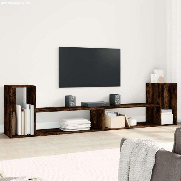vidaXL 2 db füstös tölgy színű szerelt fa TV-szekrény 100 x 30 x 50 cm