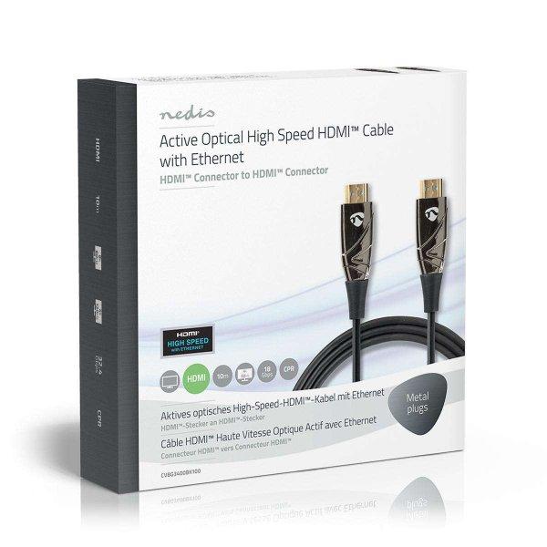 Aktív Optikai High Speed ​​HDMI Cable with Ethernet | HDMI™ Csatlakozó |
HDMI™ Csatlakozó | 4K@60Hz | 18 Gbps | 10.0 m | Kerek | PVC | Fekete |
Ajándék Dobozban