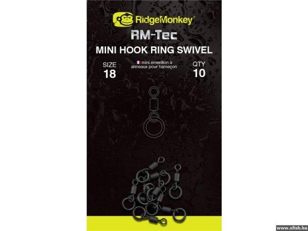 Ridgemonkey Rm-Tec Mini Hook Ring Swivel Mikro Karikás Forgó 18 10Db