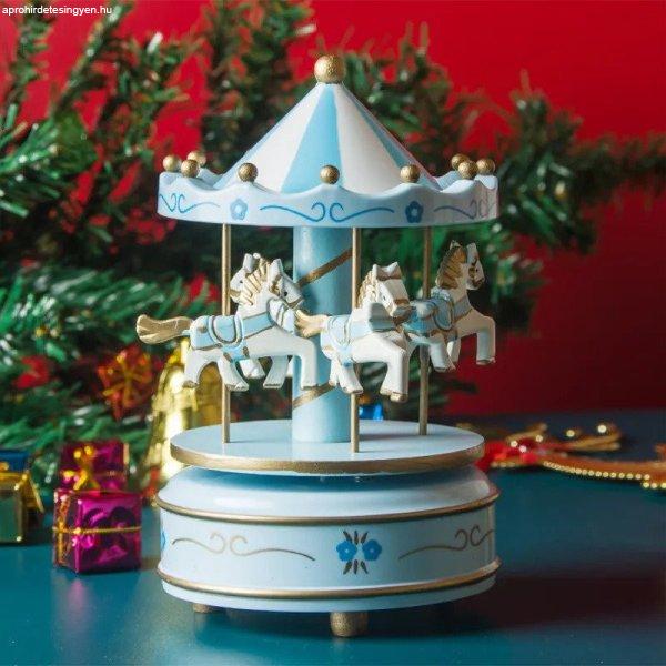 Zenélő karácsonyi körhinta dekoráció Kék