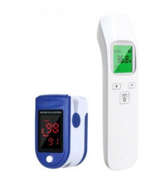 Lézeres infra hőmérő LCD kijelző lázmérő+véroxigénszint mérő