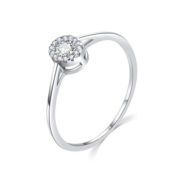 MOISS Luxus ezüst gyűrű átlátszó cirkónium
kővel R00020 54 mm