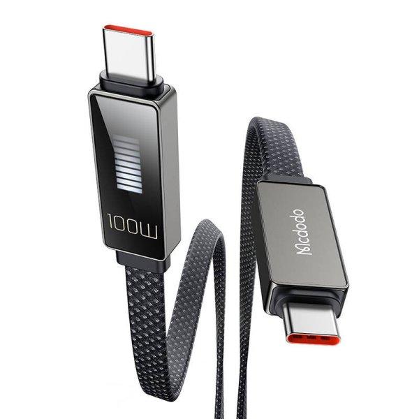 Mcdodo CA-4470 USB-C-USB-C kábel kijelzővel 100 W 1,2 m (fekete)