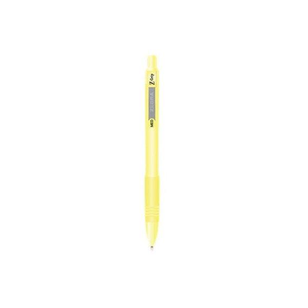 Golyóstoll, 0,27 mm, nyomógombos, sárga tolltest, ZEBRA "Z-Grip
Pastel", kék