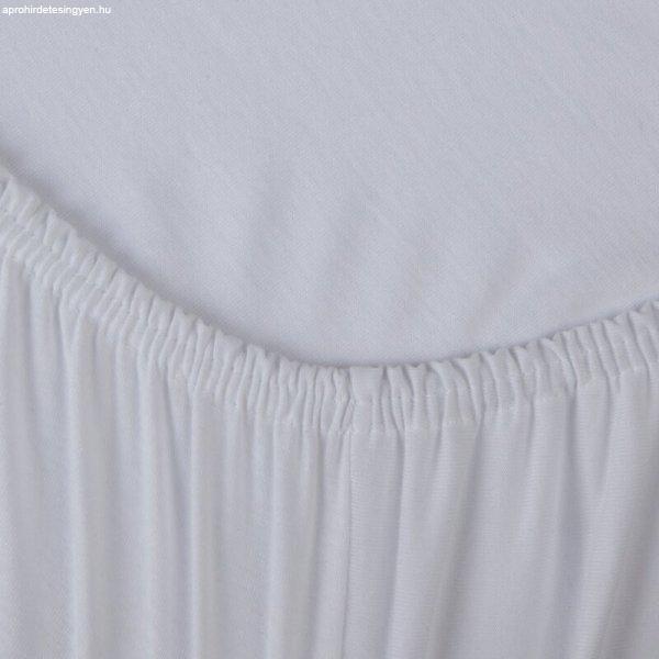 Adela jersey pamut gumis lepedő Fehér 160x200 cm +30 cm