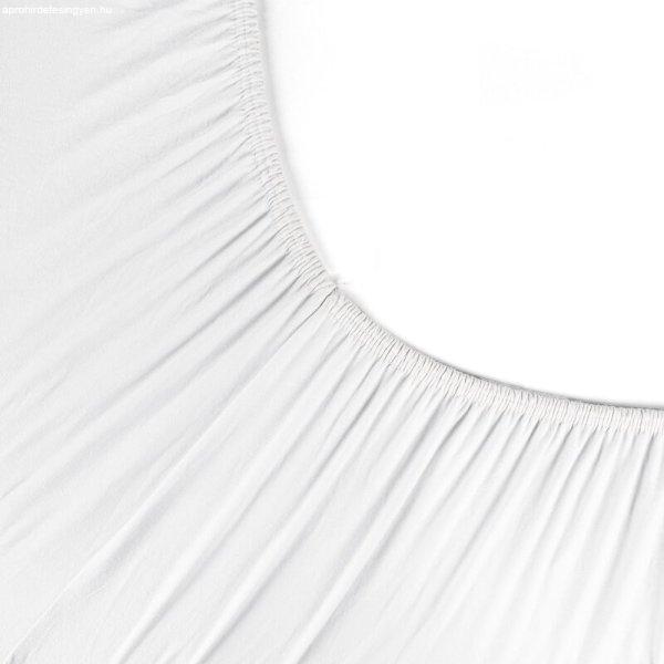 Jersey4 pamut gumis lepedő Fehér 160x200 cm + 30 cm
