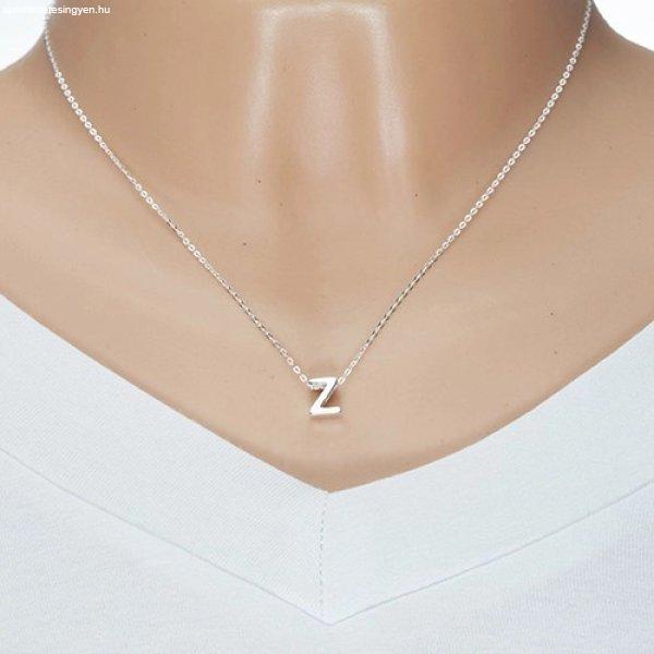 925 ezüst nyaklánc, fényes lánc, nagy nyomtatott Z betű