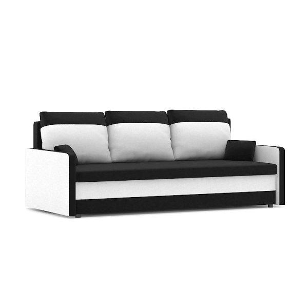 Pollino kanapéágy, normál szövet, hab töltőanyag, szín - fekete / fehér