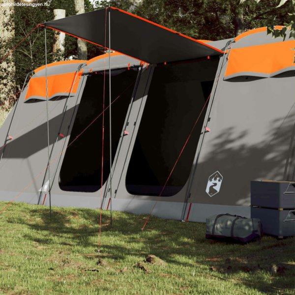 vidaXL 8 személyes szürke és narancssárga vízálló alagút családi sátor