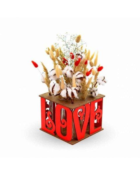 3D puzzle, Dekoratív váza LOVE, EWA, fa, 10 részes